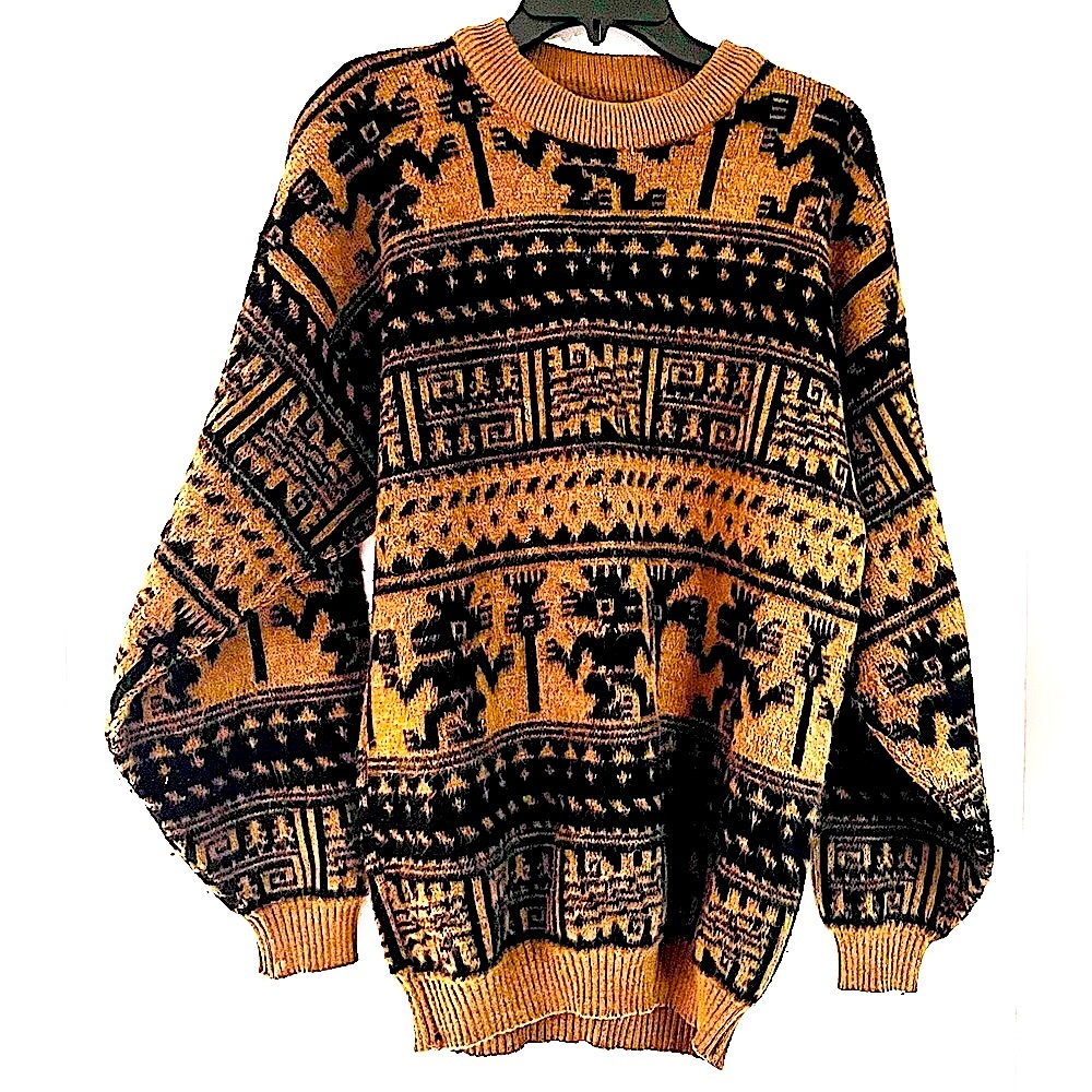 Tejidos Atahualpa Mens Large Tribal Print Sweater